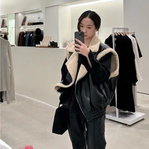 Oak and Fort Sherpa Leather Vest